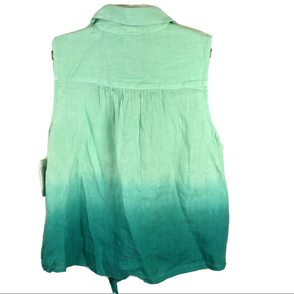 Charter Club Linen Sleeveless Button Up Shirt XS - Picture 2 of 5
